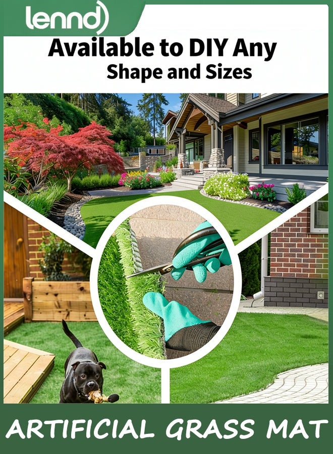 لينند 1X3 متر واقعي العشب الاصطناعي السجاد ، 1m x 3m x 4cm الاصطناعي مزيفة العشب حصيرة للكلاب ، ممتازة الاصطناعي العشب حصيرة للحديقة ، إعادة استخدام العشب في الهواء الطلق سجاد فناء حديقة شرفة المناظر الطبيعية ، سجاد العشب الزائف مع ثقوب الصرف الصحي. - Image 3