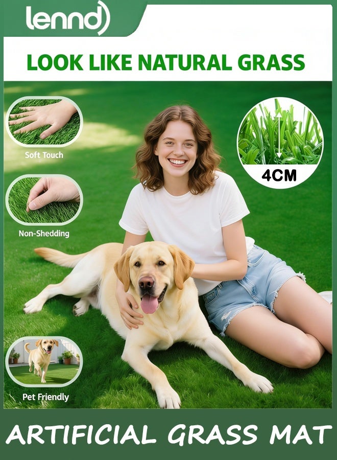 لينند 1X3 متر واقعي العشب الاصطناعي السجاد ، 1m x 3m x 4cm الاصطناعي مزيفة العشب حصيرة للكلاب ، ممتازة الاصطناعي العشب حصيرة للحديقة ، إعادة استخدام العشب في الهواء الطلق سجاد فناء حديقة شرفة المناظر الطبيعية ، سجاد العشب الزائف مع ثقوب الصرف الصحي. - Image 2