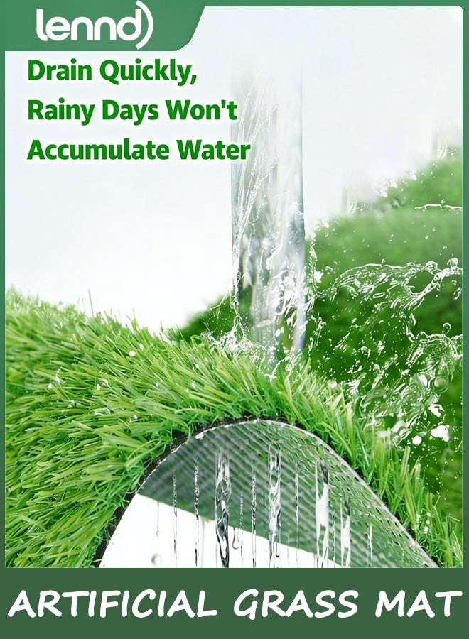 لينند 1X3 متر واقعي العشب الاصطناعي السجاد ، 1m x 3m x 4cm الاصطناعي مزيفة العشب حصيرة للكلاب ، ممتازة الاصطناعي العشب حصيرة للحديقة ، إعادة استخدام العشب في الهواء الطلق سجاد فناء حديقة شرفة المناظر الطبيعية ، سجاد العشب الزائف مع ثقوب الصرف الصحي. - Image 4