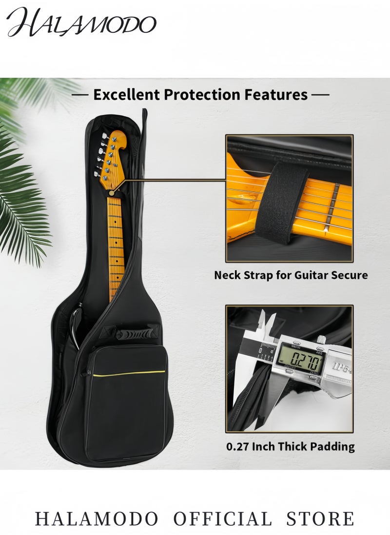 HALAMODO - 41 Inch Acoustic Guitar Backpack Case with Dual Adjustable Shoulder Straps Waterproof Padded Gig Bag Portable Carrying Bag for Electric and Classical Guitars with Multi-Storage Pockets - Image 1