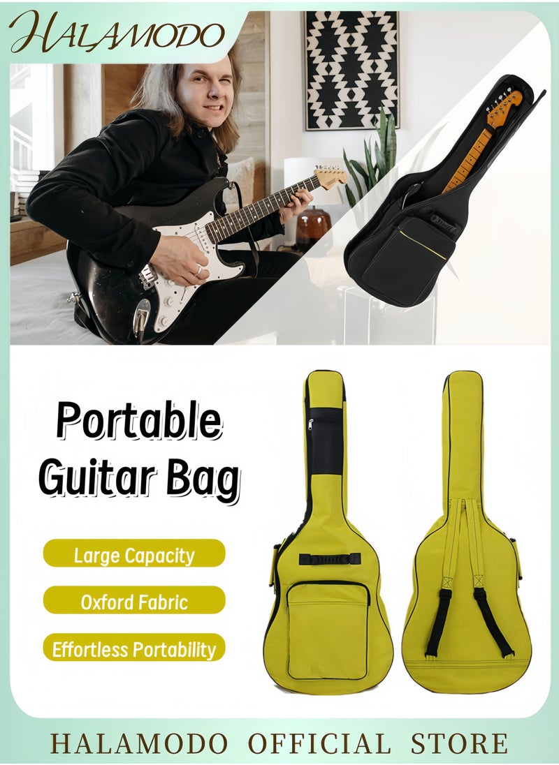 HALAMODO - 41 Inch Acoustic Guitar Backpack Case with Dual Adjustable Shoulder Straps Waterproof Padded Gig Bag Portable Carrying Bag for Electric and Classical Guitars with Multi-Storage Pockets - Image 1