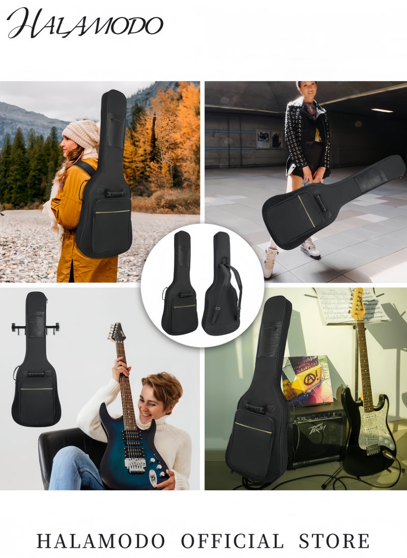 HALAMODO - 41 Inch Acoustic Guitar Backpack Case with Dual Adjustable Shoulder Straps Waterproof Padded Gig Bag Portable Carrying Bag for Electric and Classical Guitars with Multi-Storage Pockets - Image 1