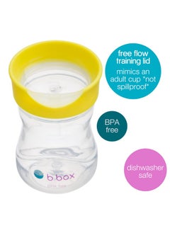 b.box Toddler Training Cup: Free Flow Opening, Great Transition From Sippy Cup To Big Kid Cup. Bpa Free, Dishwasher Safe. Ages 12+ Months (Lemon, 8Oz)  - Image 3