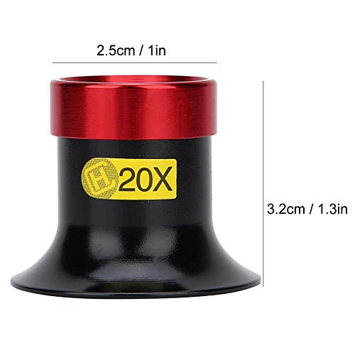 Filfeel Eye Loupe 20x Watchmakers Inspection Jewelers Loupe Aluminum Alloy Magnifier, Metal & Sapphire - Image 5