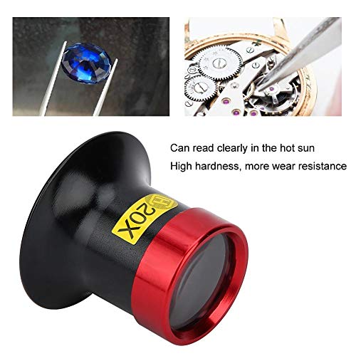 Filfeel Eye Loupe 20x Watchmakers Inspection Jewelers Loupe Aluminum Alloy Magnifier, Metal & Sapphire - Image 4
