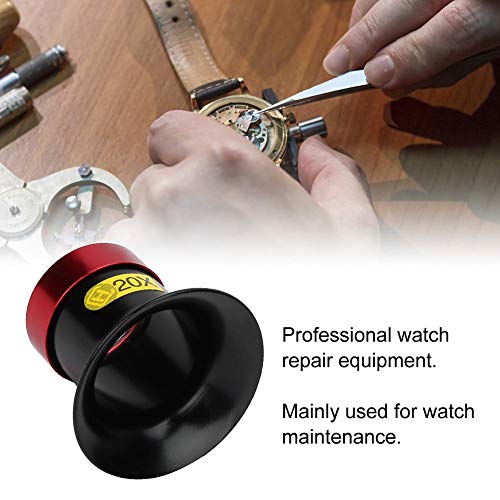 Filfeel Eye Loupe 20x Watchmakers Inspection Jewelers Loupe Aluminum Alloy Magnifier, Metal & Sapphire - Image 3