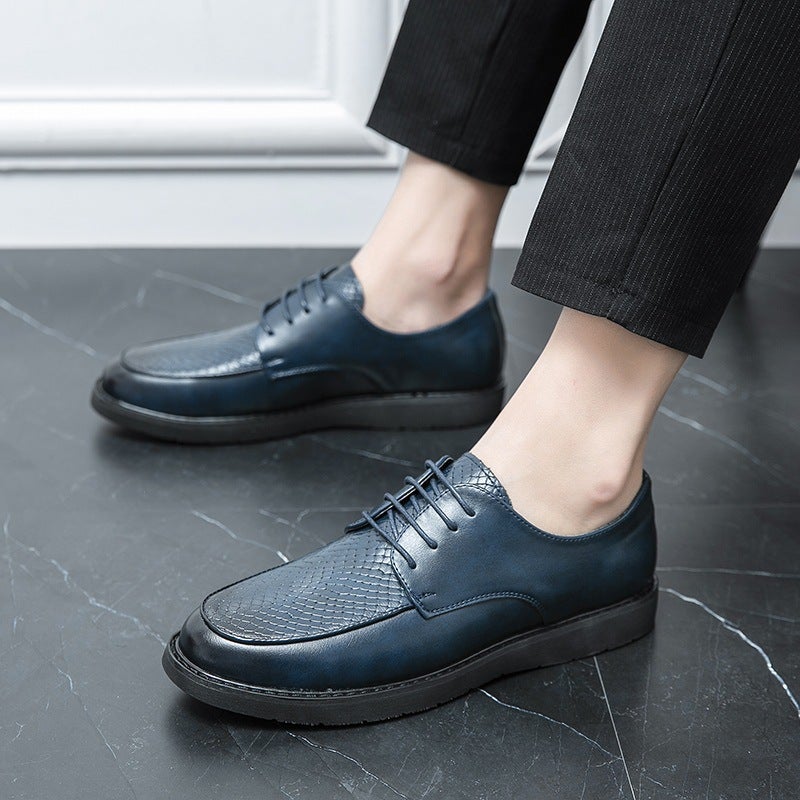 2024 Men'S Business Casual Low-Top Lace-Up Leather Shoes British Style Fashion Trend Casual Work Derby Shoes - Image 4
