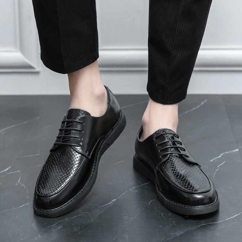 2024 Men'S Business Casual Low-Top Lace-Up Leather Shoes British Style Fashion Trend Casual Work Derby Shoes - Image 5