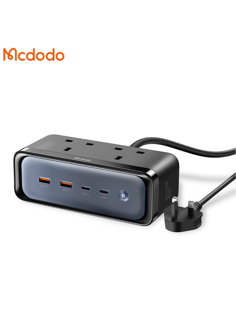 Mcdodo 70W PPS PD3.0 QC4.0 Extension Lead Power Strip with 2 AC Outlets, 2 USB & 2 Type-C Ports, Universal Socket for UK Travel  - Image 1