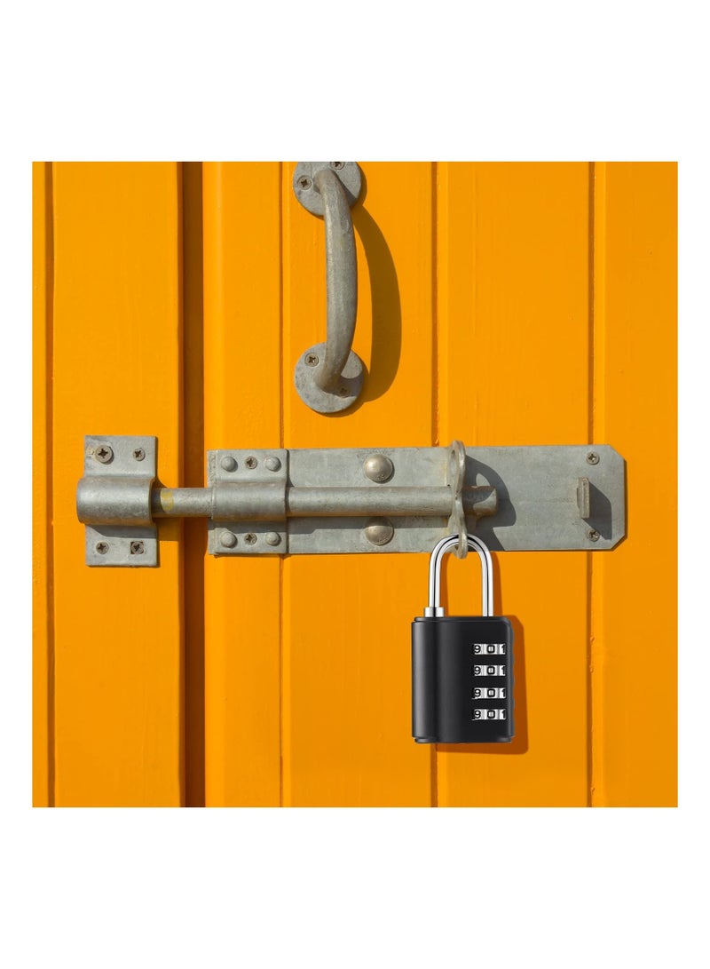 4 Pcs Combination Padlock, 4 Digit Resettable Security Padlock with Keys, for School Sports Gym or Sports Locker, Fence, Toolbox, Case, Hasp Storage and Employee Locker - Image 5