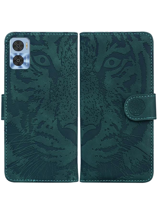 S-TOP Case For Motorola Moto E22/E22i Tiger Embossing Pattern Horizontal Flip Leather Phone Case - Image 1
