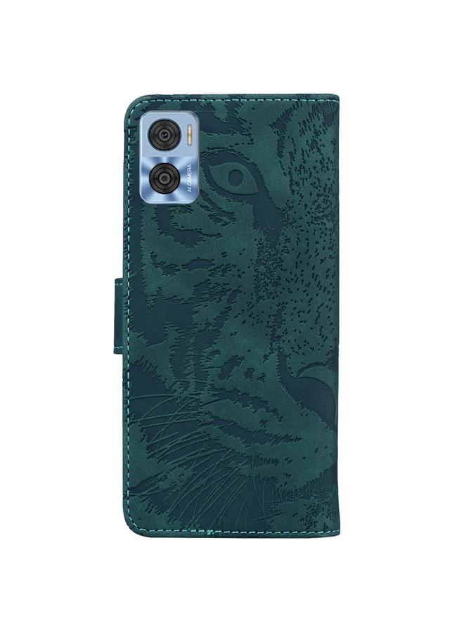 S-TOP Case For Motorola Moto E22/E22i Tiger Embossing Pattern Horizontal Flip Leather Phone Case - Image 3
