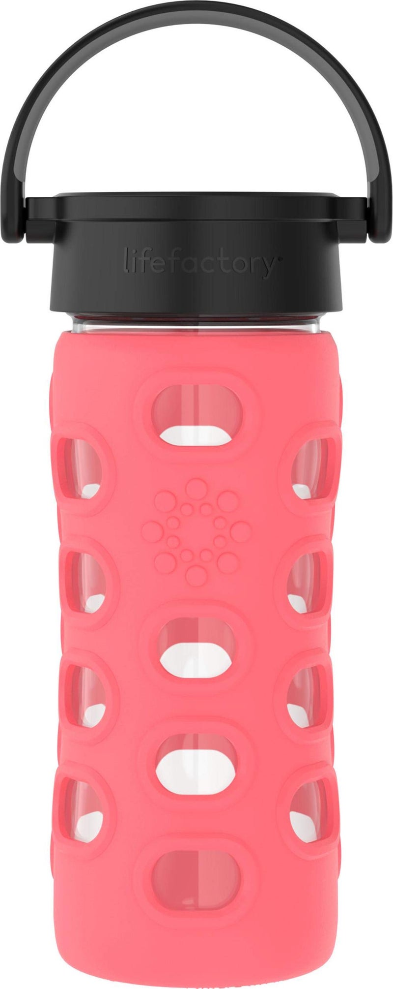 Lifefactory 12Ounce BPAFree Glass Water Bottle with Classic Cap and Protective Silicone Sleeve Coral