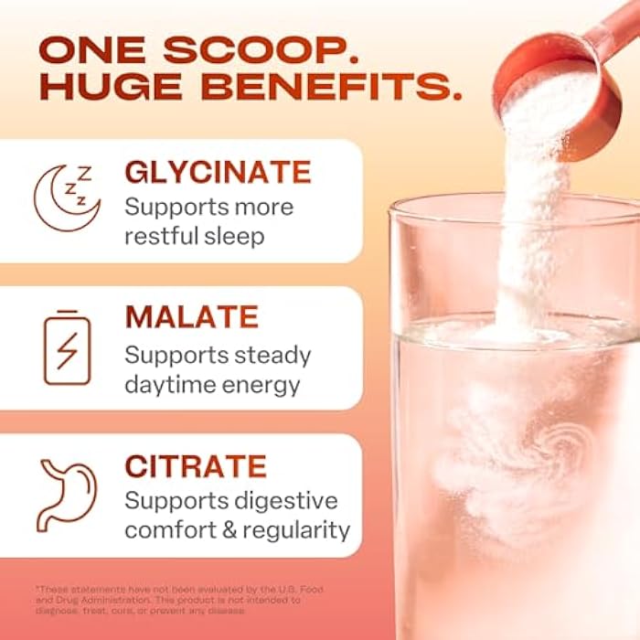GOBIOTIX Magnesium Glycinate Powder – 6-Form Magnesium Complex: Malate, Citrate & More – Sleep, Stress & Calm Support for Women & Men – High Absorption, Sugar Free – 420mg, 60 Servings (Peach Tea) - Image 3