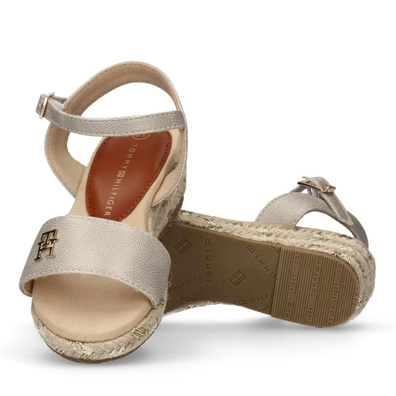 تومي هيلفيغر صنادل ويدج بحبال للأطفال - Image 4