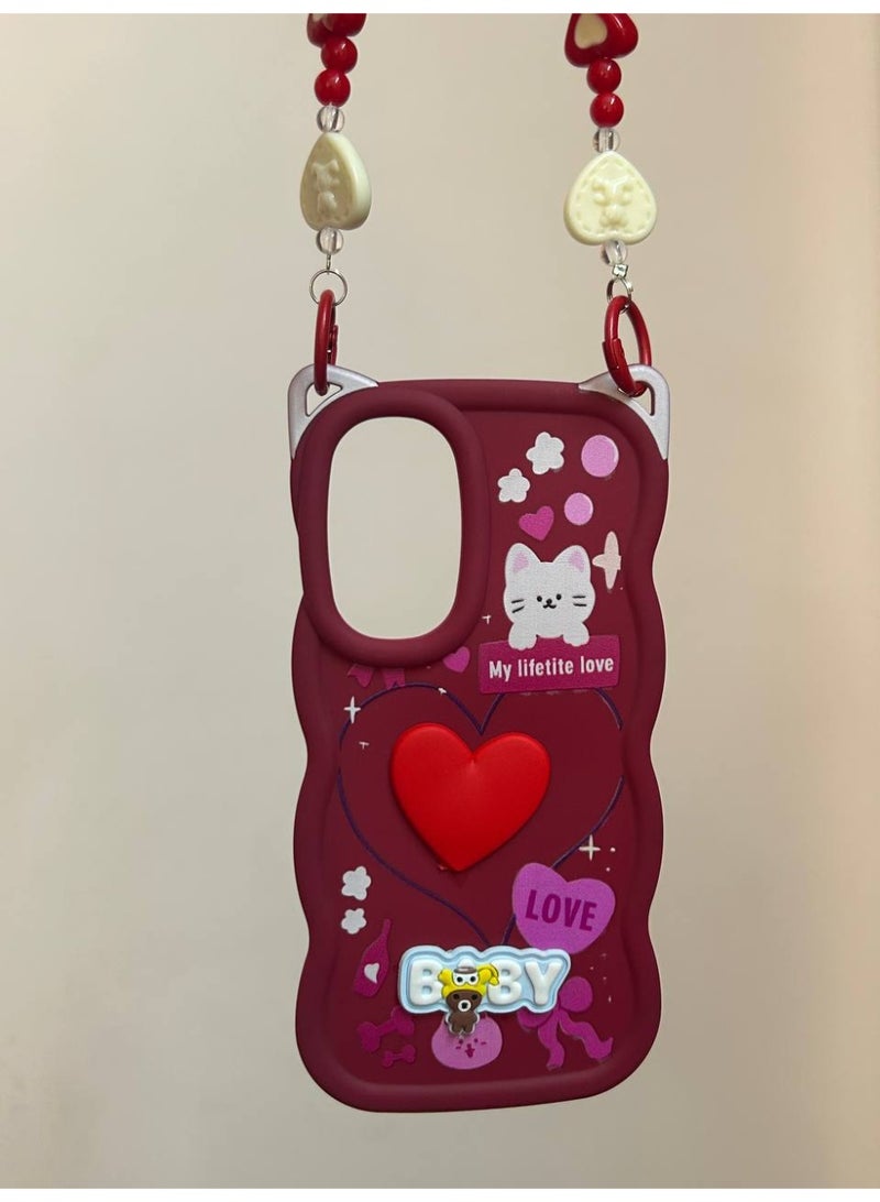جراب خلفي بتصميم كرتوني جديد علي شكل قلب وعليه كلمه BABY متوافق مع هاتف سامسونج A56 - Image 1
