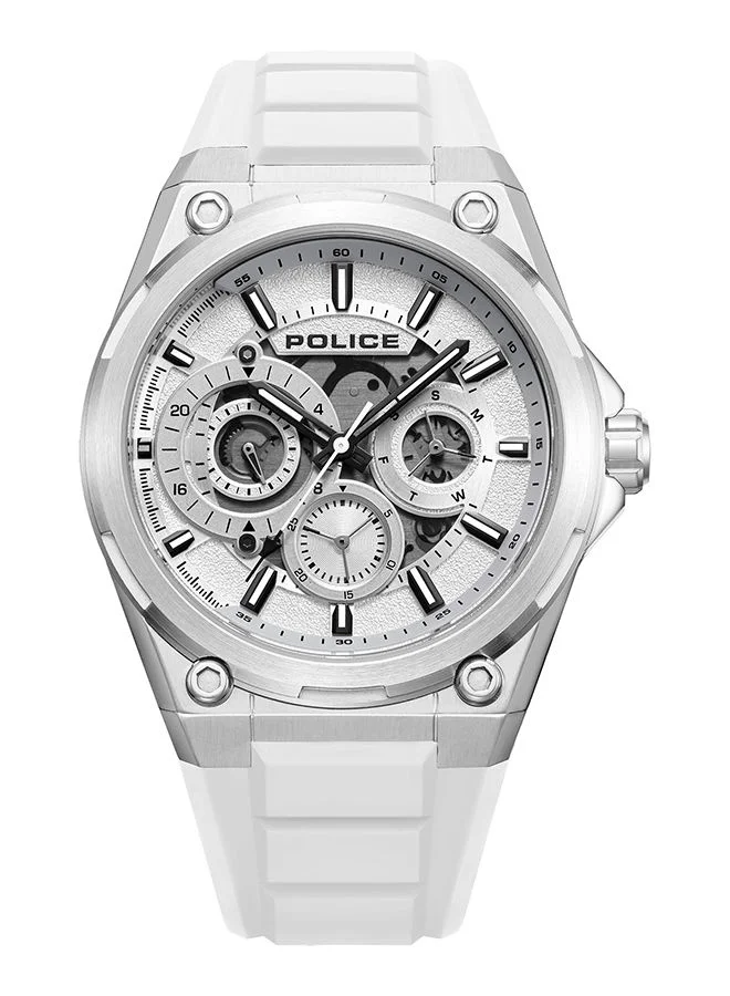 بوليس Salkantay Watch For Men White Dial And White Color Silicone Strap