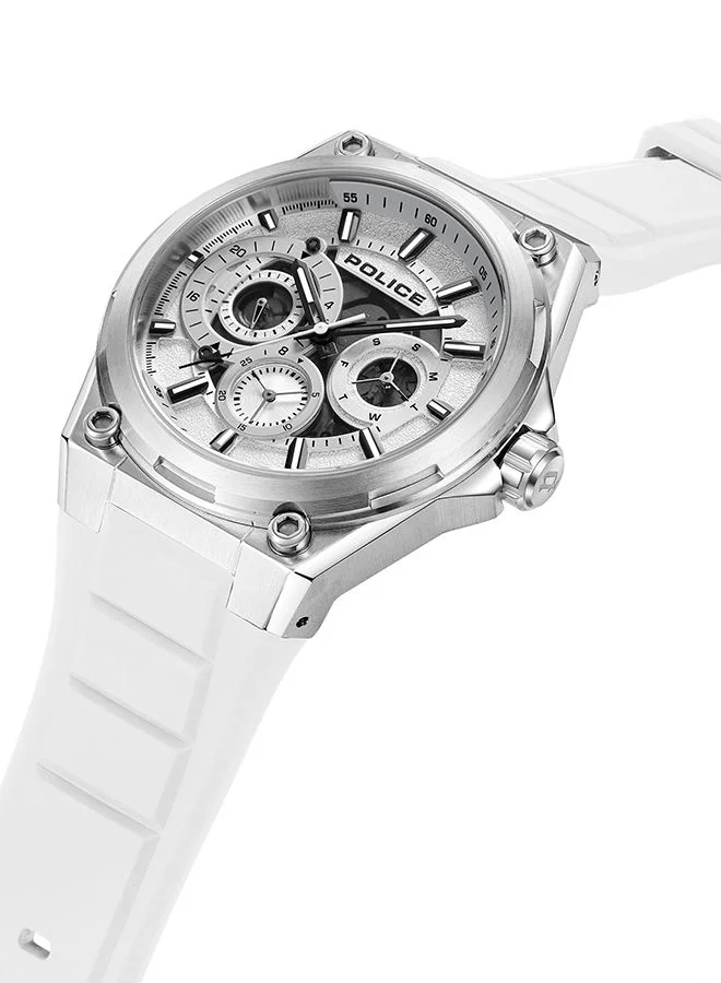 بوليس Salkantay Watch For Men White Dial And White Color Silicone Strap