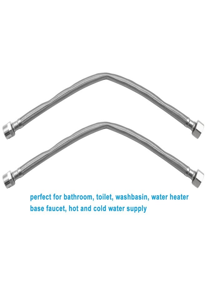 BokWin 2 Pcs Stainless Steel Faucet Line Connector 1/2 FIPx1/2 FIP Flexible Faucet Line Connector(16 Inch) - Image 3