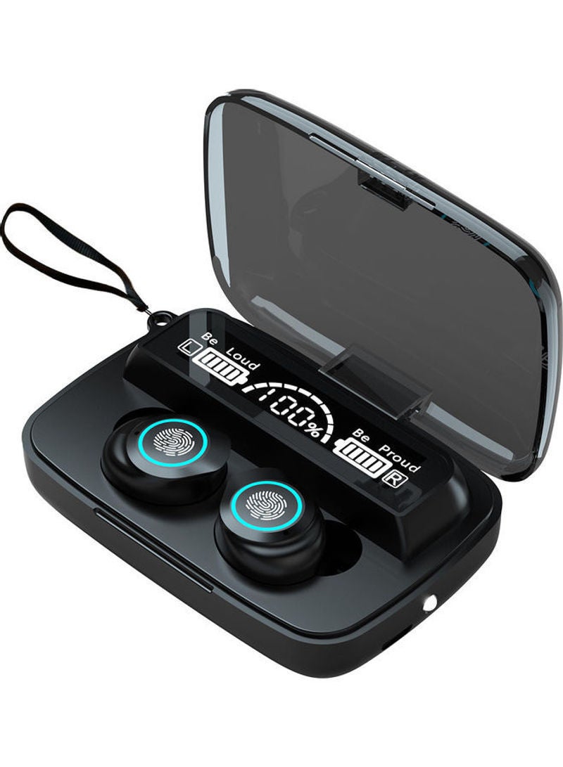 NIBEMINENT TWS BT True Wireless In-Ear Headphones With Digital Display And Lanyard Black - Image 1