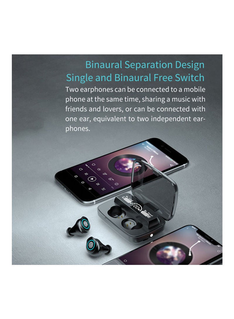 NIBEMINENT TWS BT True Wireless In-Ear Headphones With Digital Display And Lanyard Black - Image 5