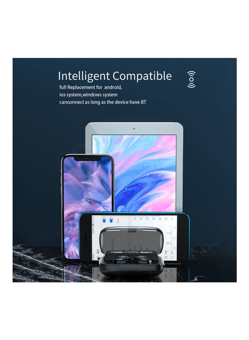 NIBEMINENT TWS BT True Wireless In-Ear Headphones With Digital Display And Lanyard Black - Image 3