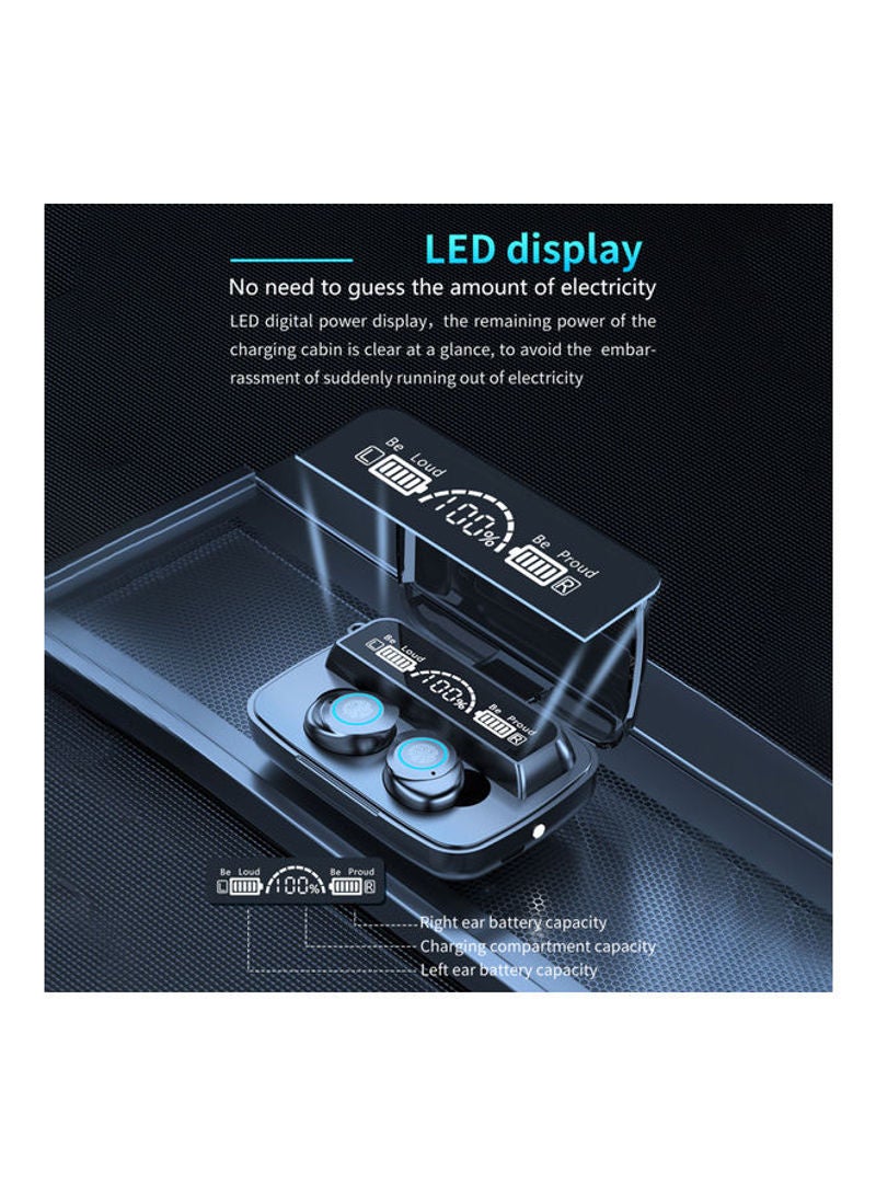 NIBEMINENT TWS BT True Wireless In-Ear Headphones With Digital Display And Lanyard Black - Image 4