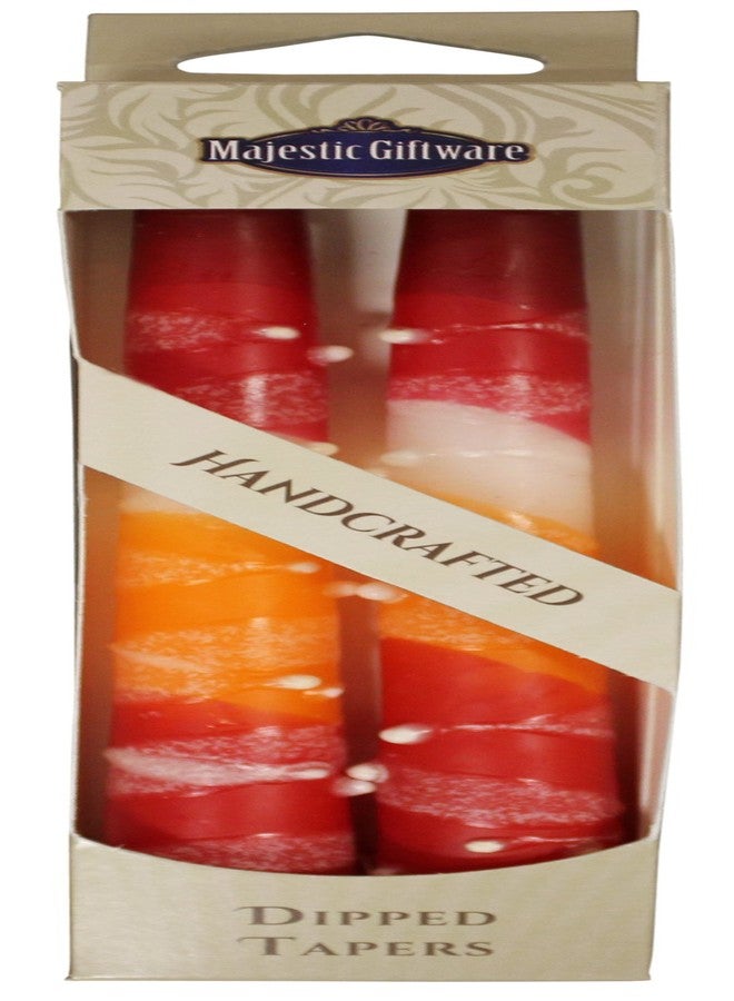 Majestic Giftware SC-SNT7-R Safed Taper Candle, 7.5-Inch, Snow Red Drops, 2-Pack