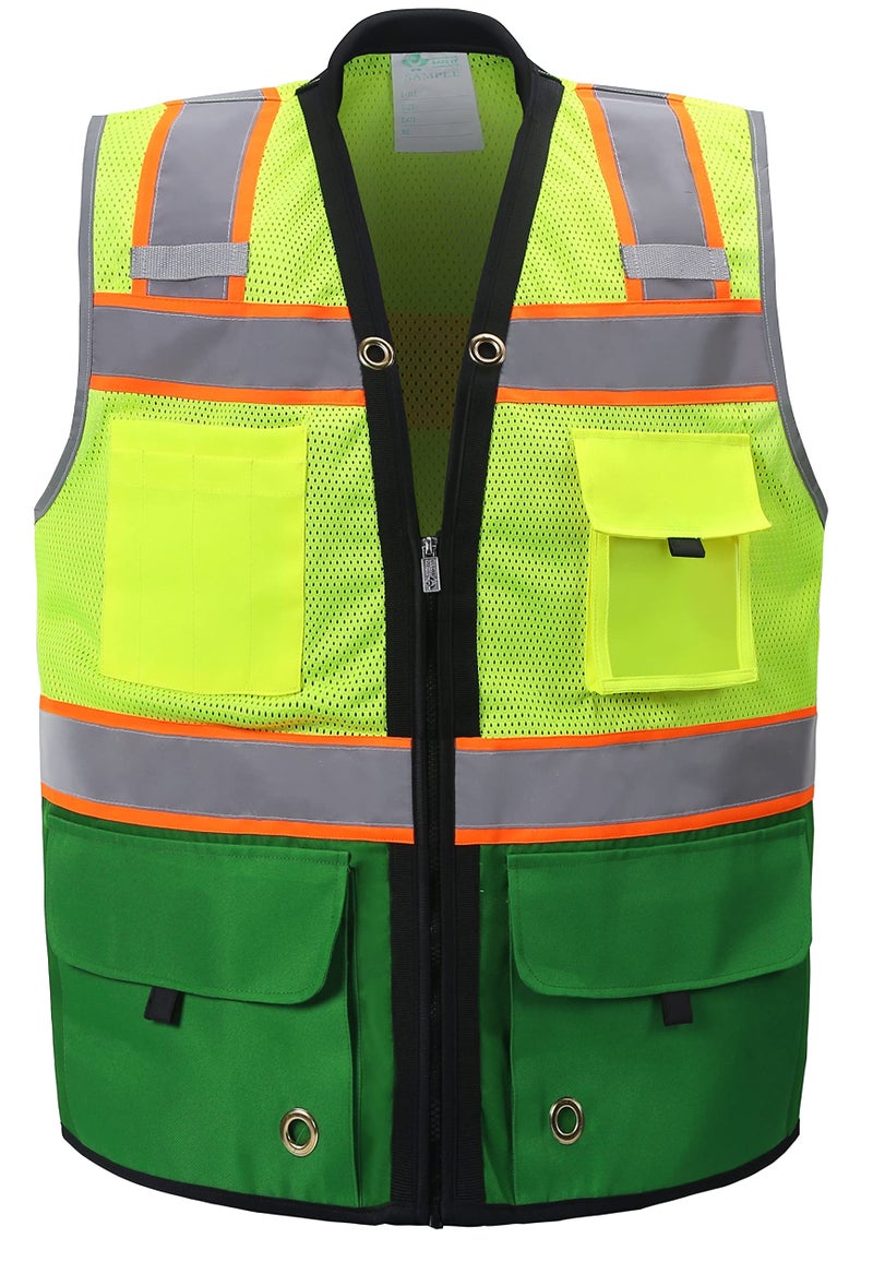 ShineBright Shine Bright Safety Vest - High Visibility with Reflective Straps and Pockets – Premium, Soft, Durable, and Breathable – ANSI CLASS 2 (Size Medium, Green) - Image 1