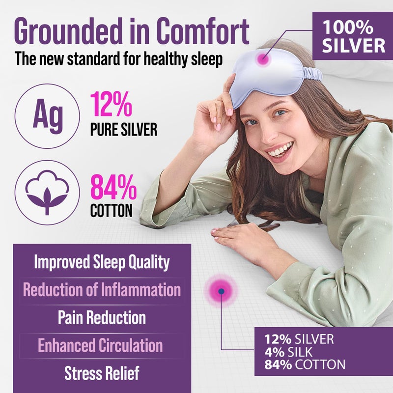 ECOHEAL Earth Grounding Fitted Sheet Twin Size with 12% Silver Fiber & 4% Silk & 84% Organic Cotton - White - Soft Earth Grounding Well Bed Sheets - Grounded Conductive Bed Sheets for Better Sleep  - Image 2