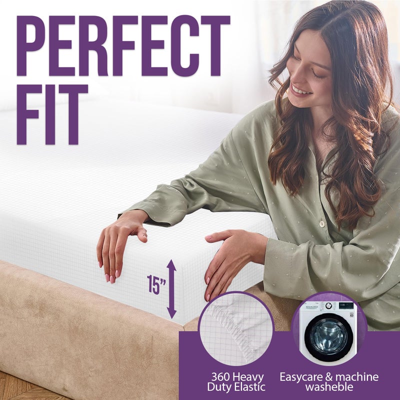 ECOHEAL Earth Grounding Fitted Sheet Twin Size with 12% Silver Fiber & 4% Silk & 84% Organic Cotton - White - Soft Earth Grounding Well Bed Sheets - Grounded Conductive Bed Sheets for Better Sleep  - Image 5