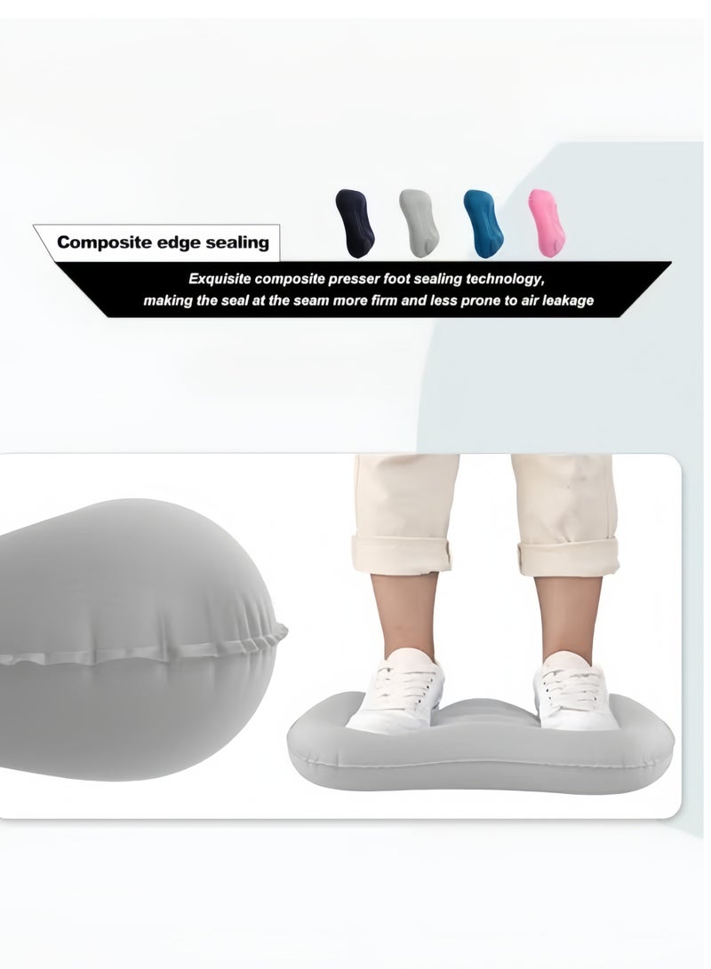 مجموعة وسائد سفر من 3 قطع مع قناع للعين وسدادات أذن وحقيبة تخزين، وسادة تخييم قابلة للنفخ، وسادة كرسي مكتب لدعم أسفل الظهر، وسادة قابلة للنفخ خفيفة الوزن للغاية من ألياف الحليب، وسادة رقبة مريحة لألم رقبتك، لون رمادي - Image 5