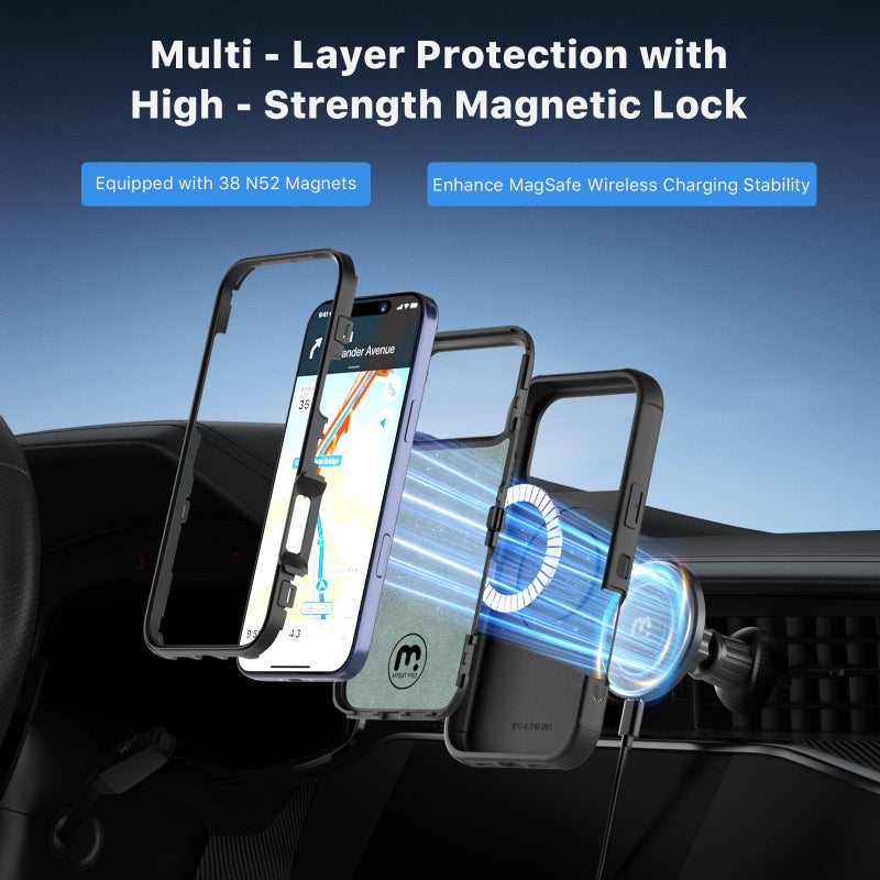 M MYBAT PRO for iPhone 17 Pro Max Case, Magnetic Phone Case for iPhone 17 Pro Max,[Compatible with magsafe],Heavy Duty Protection Rugged Case,Shockproof Coverï¼ˆNo Screen Protectorï¼‰ Black - Image 2