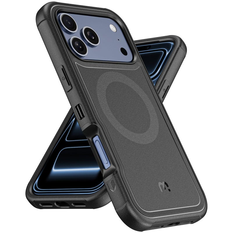 M MYBAT PRO for iPhone 17 Pro Max Case, Magnetic Phone Case for iPhone 17 Pro Max,[Compatible with magsafe],Heavy Duty Protection Rugged Case,Shockproof Coverï¼ˆNo Screen Protectorï¼‰ Black - Image 1