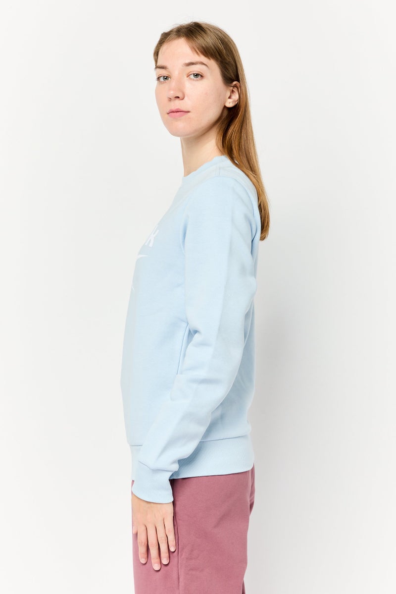 Reebok Women Sportswear Fit Long Sleeves Running Sweatshirt, Light Blue  - Image 3