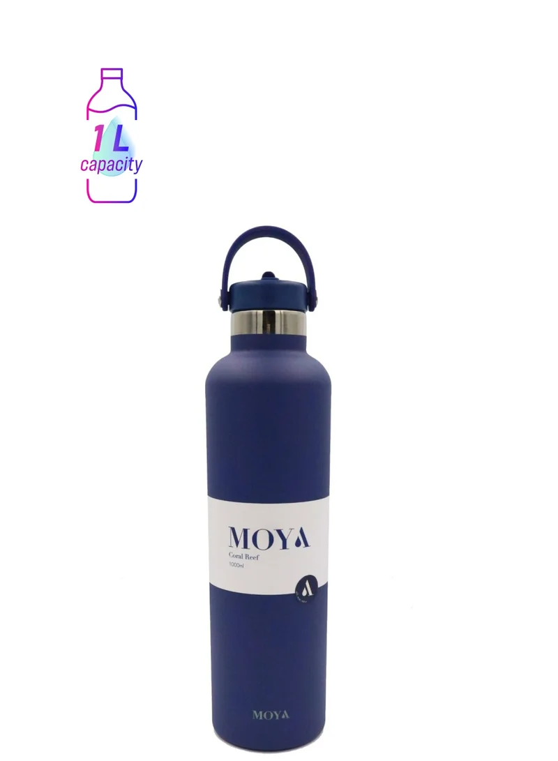 MOYA Moya "Coral Reef" 1L Insulated Sustainable Water Bottle Navy