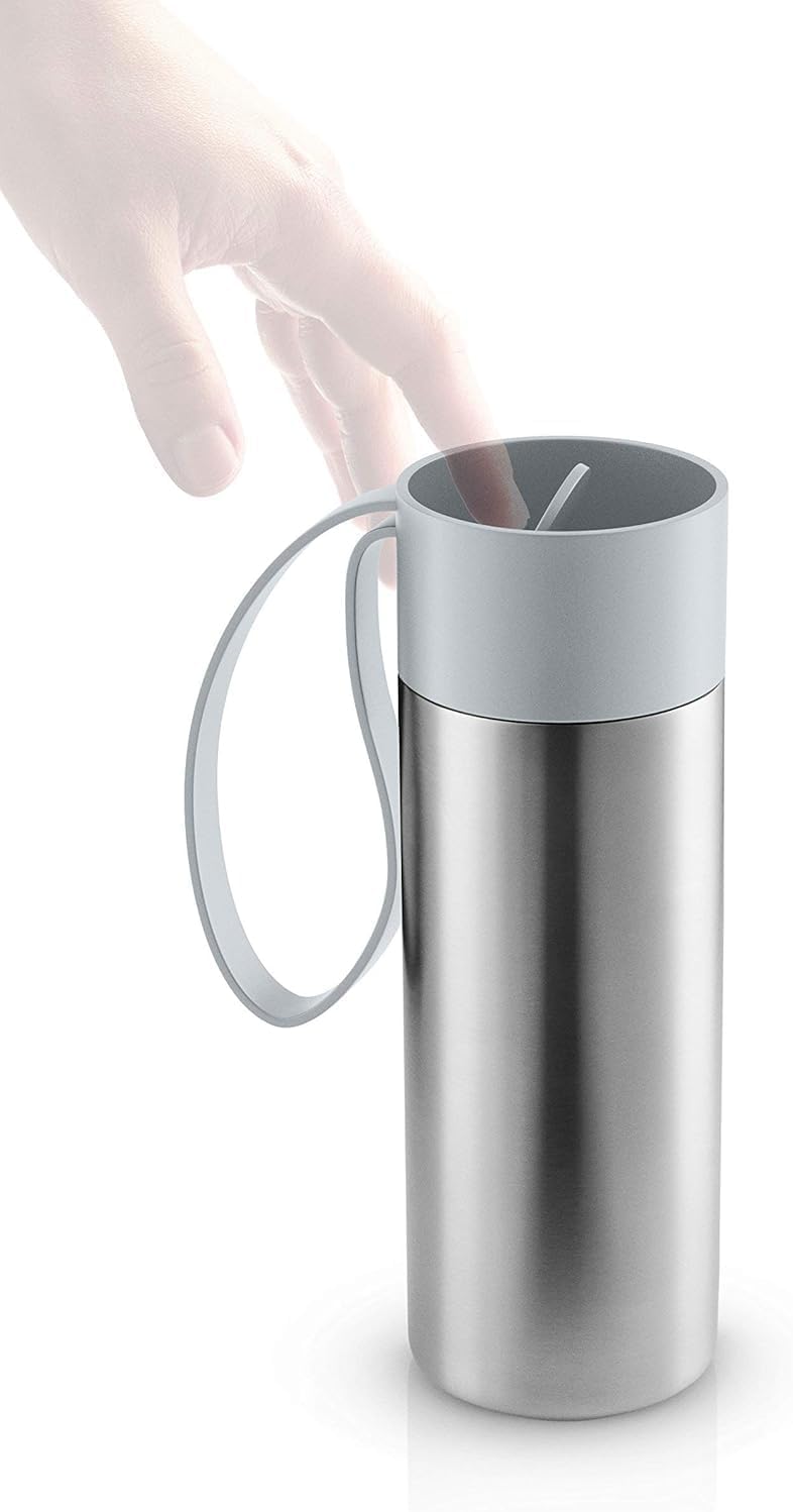 Eva Solo Thermal Mug 350ml Insulated Stainless Steel Travel Mug, Leak-Proof, Keeps Drinks Hot & Cold, One-Hand Easy Lid, Portable Reusable Coffee Cup Chocolate Brown (Marble Grey) - Image 2