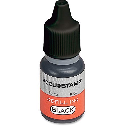 AccuStamp COSCO ACCU-Stamp Gel Ink Refill, 0.35 oz Bottle, Black - Image 3