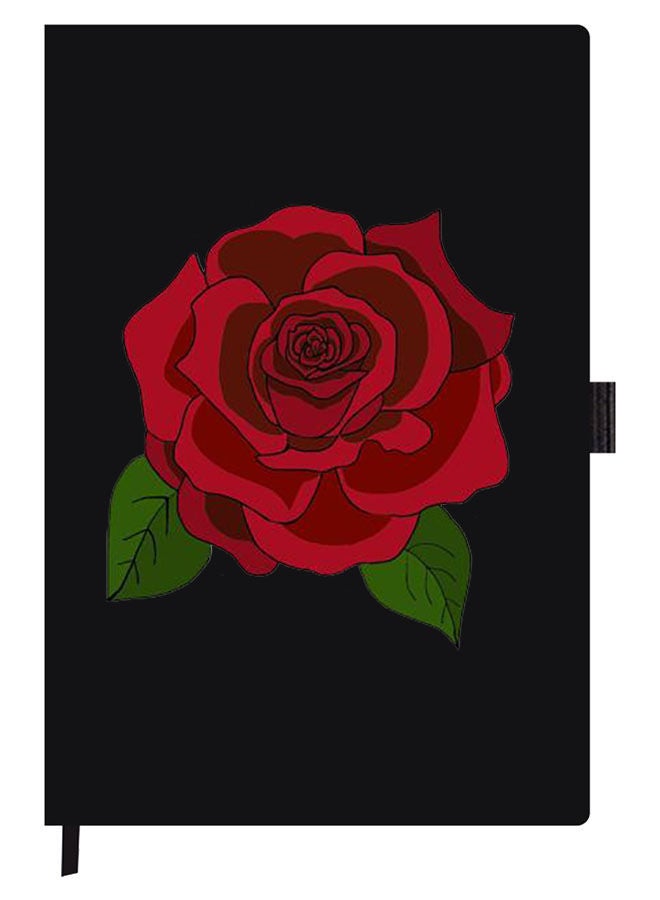 Theodor Designer A5 Thick Black Hardcover Notebook Rose 1 - Image 1