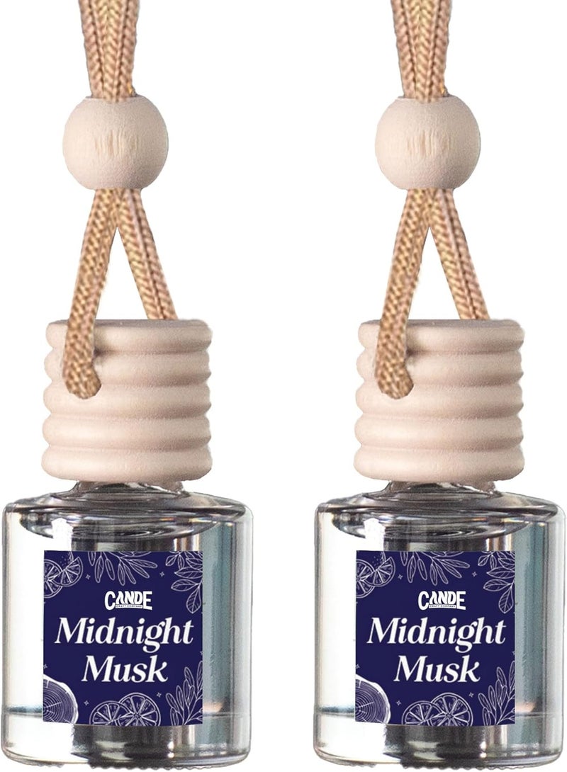 CE CRAFT ناشر زيت عطر معلق للسيارة من ، معطر سيارة للزيوت الأساسية، روائح، زجاجة ناشر سيارة طويلة الأمد (مسك منتصف الليل) - Image 1