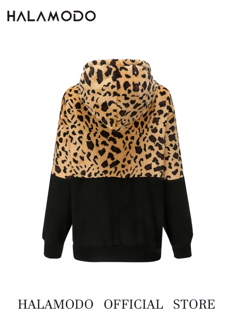 Halamodo Women Casual Double Fuzzy Sweatshirt Faux Fleece Zip Pullover Hoodies Coat Outwear - Image 3