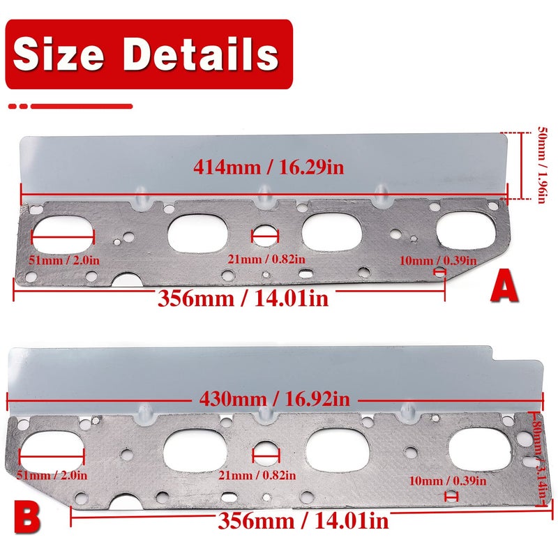 RJSPHH Exhaust Manifold Gasket and Bolt Set for Chrysler Dodge Ram - Image 3