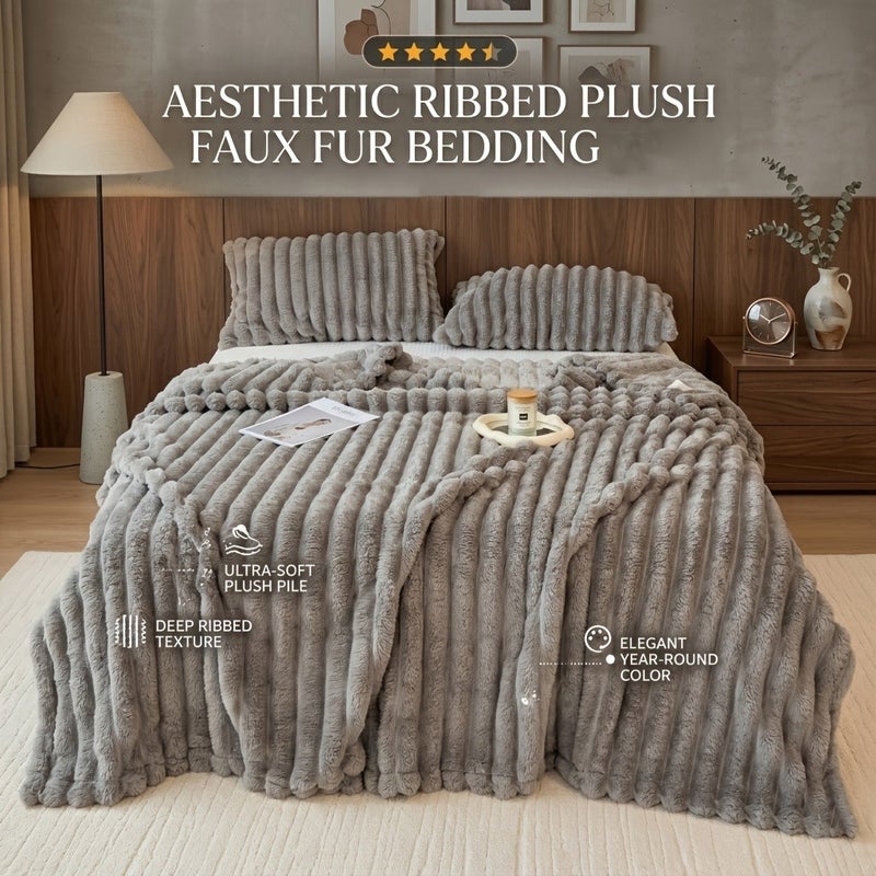 Luxurious Faux Rabbit Fur Throw Blanket - Soft, Warm & Cozy for Couch, Bed, Office, and Travel - Versatile All-Season Gift, Christmas Present - Image 4