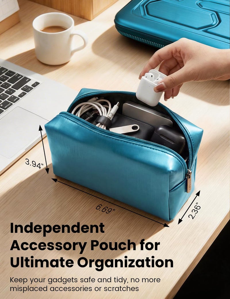 DOMISO Laptop Hard Case 14-14.4 inch Waterproof Shockproof Hard Shell Laptop Sleeve with Handle & Storage Pocket, Compatible with MacBook, HP, Dell, Teal - Image 5
