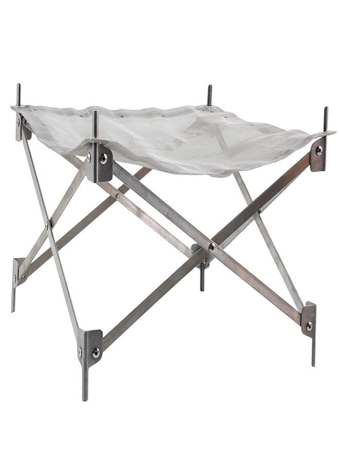 تايمي حفرة نار محمولة للتخييم في الهواء الطلق موقد نار شبكي قابل للطي - أبيض - Image 1