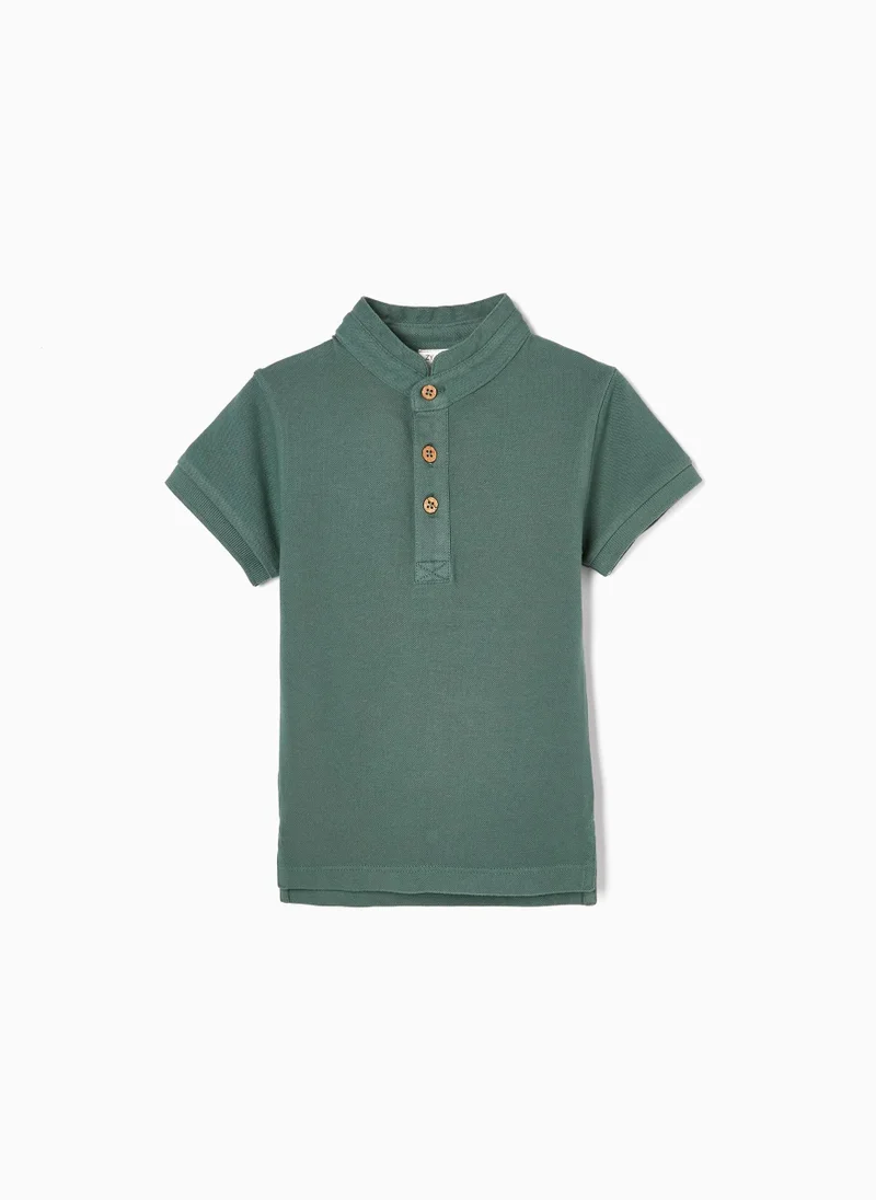 زيبي Cotton Polo-Shirt with Mao Collar for Baby Boys 'You&Me'