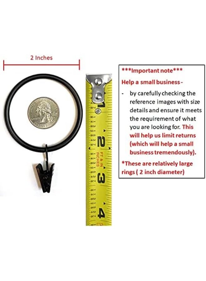 TEJATAN - 2 Inch - Set of 40 - Metal Curtain Rings with Clips and Eyelets - TEJATAN (Also Known as Rings with Curtain Clips/Curtain Clip Rings/Drapery Rings) - Image 3