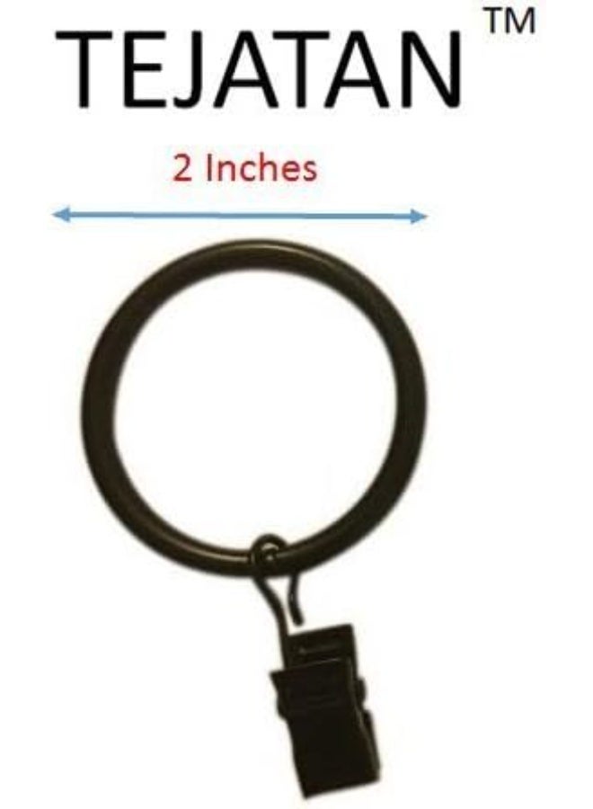 TEJATAN - 2 Inch - Set of 40 - Metal Curtain Rings with Clips and Eyelets - TEJATAN (Also Known as Rings with Curtain Clips/Curtain Clip Rings/Drapery Rings) - Image 4