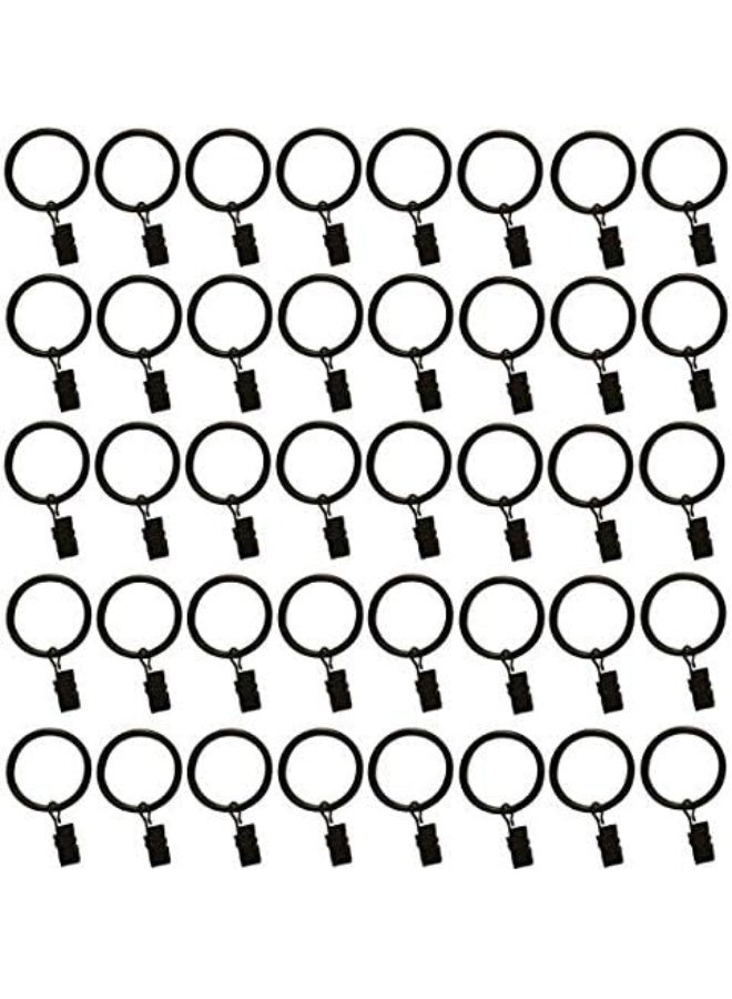 TEJATAN - 2 Inch - Set of 40 - Metal Curtain Rings with Clips and Eyelets - TEJATAN (Also Known as Rings with Curtain Clips/Curtain Clip Rings/Drapery Rings) - Image 1