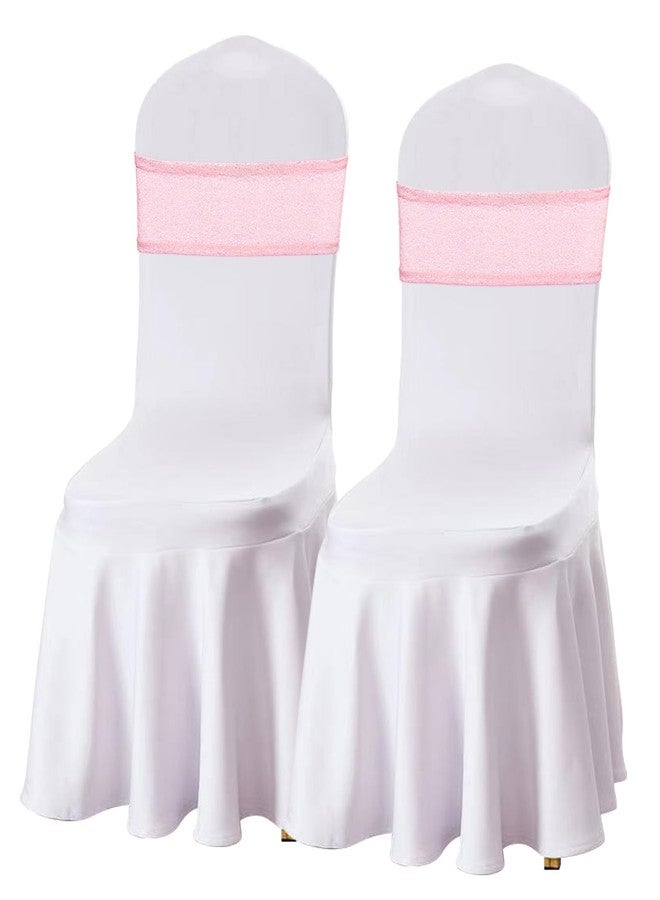 SquarePie Sequin Chair Sashes Bows 10 Pack Pink Shiny Chair Sahes Bands for Wedding Banquet Party Decor - Image 2